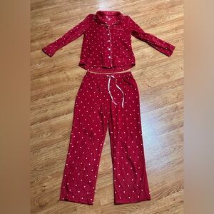 Croft & Barrow Red and White Womens Pajama Set